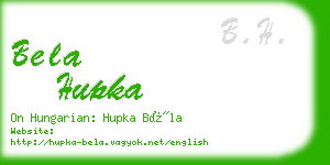 bela hupka business card